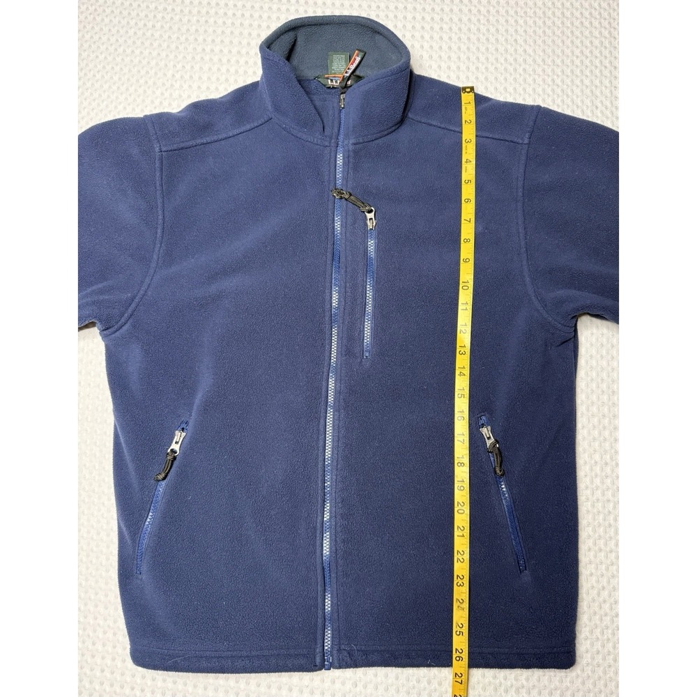 Vintage LL Bean Men's SZ M Thick Blue Full Zip Fleece Jacket Outdoors Pockets - Picture 7 of 7